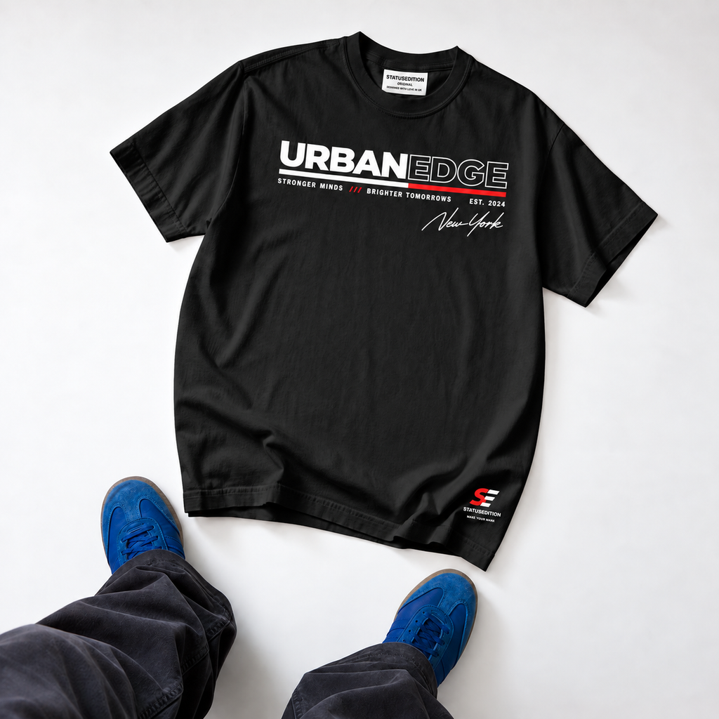 Urban Edge Tee — Black — front view 3