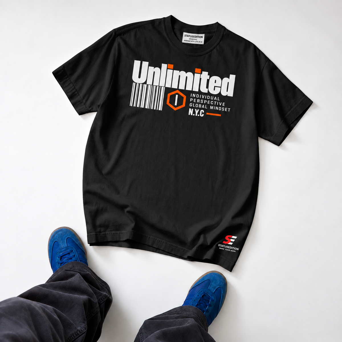 Unlimited Tee — Black — front view 3